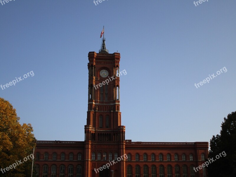 Berlin Red Town Hall Town Hall Building Places Of Interest