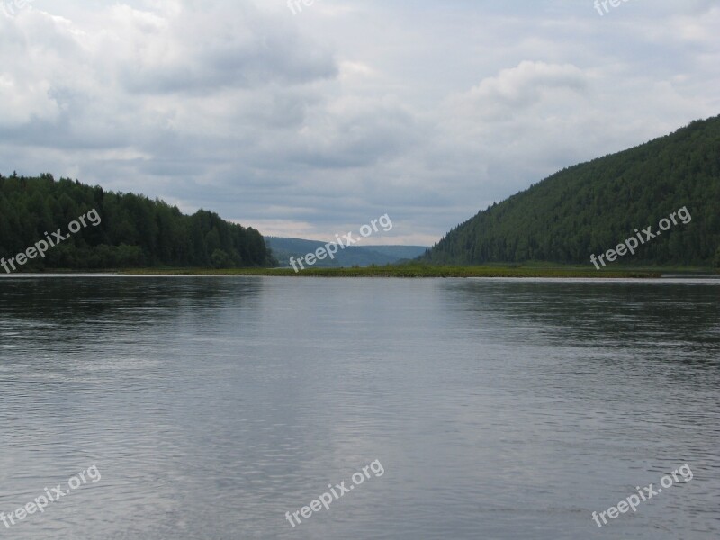 The Vishera River Forest Beach Nature Sky