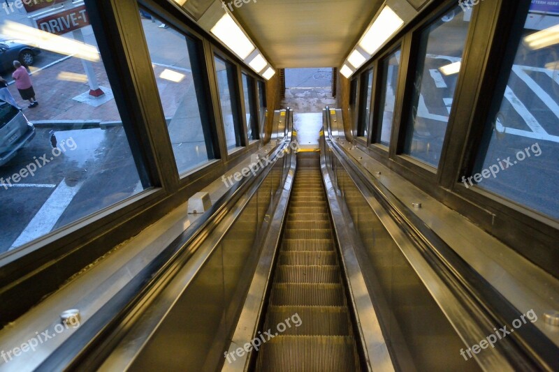 Escalator Elevated Subway Platform 125th Street Harlem New York