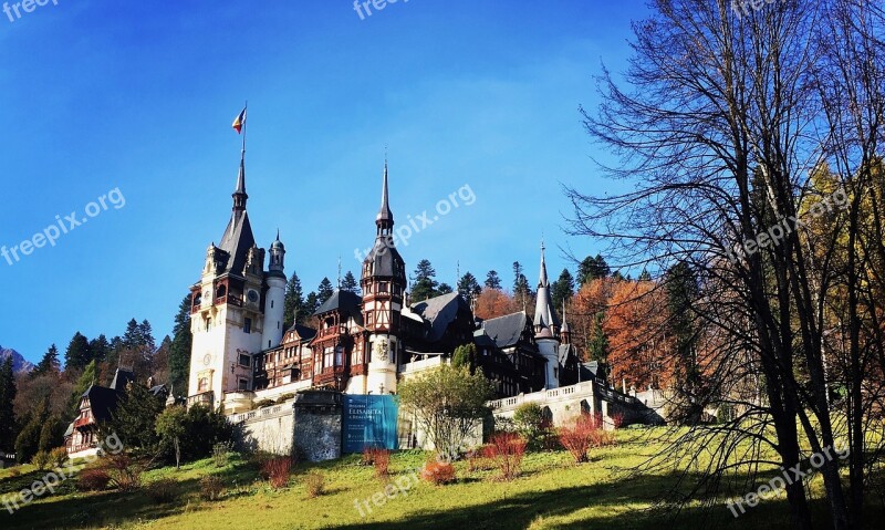 Castle Romania Transylvania Carpathian Mountains Peles Castle