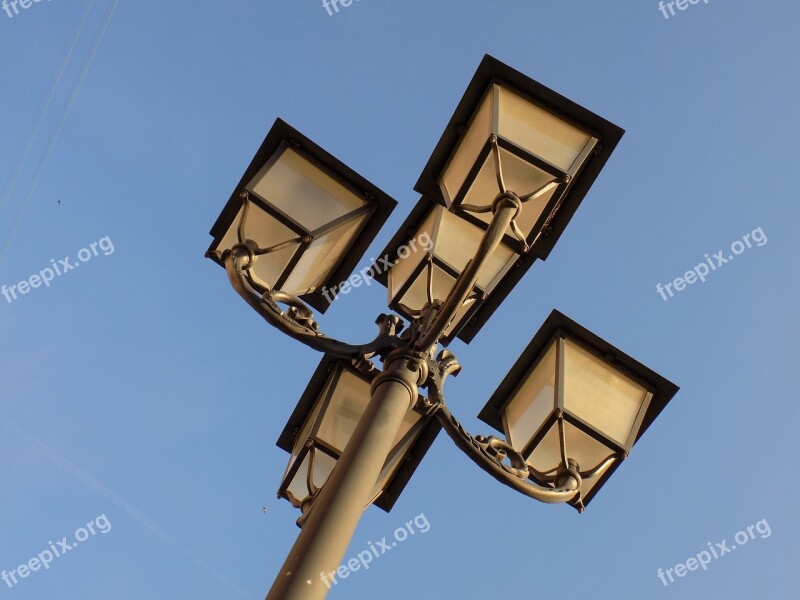 Lantern Post Sky Blue Street