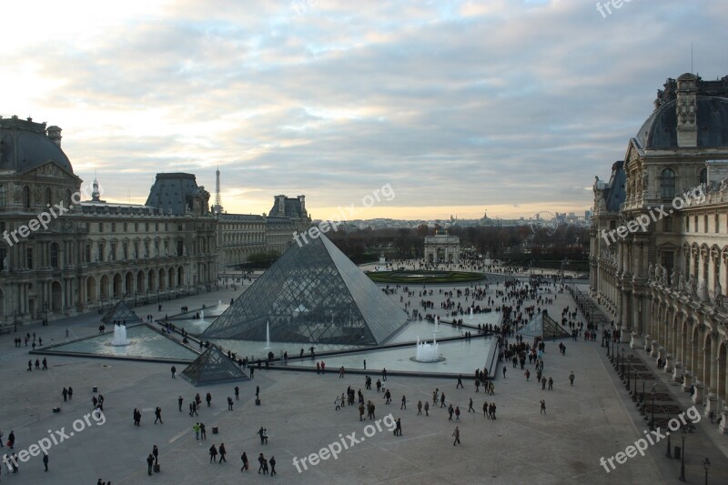 Paris Louvre France Architecture Glass Pyramid