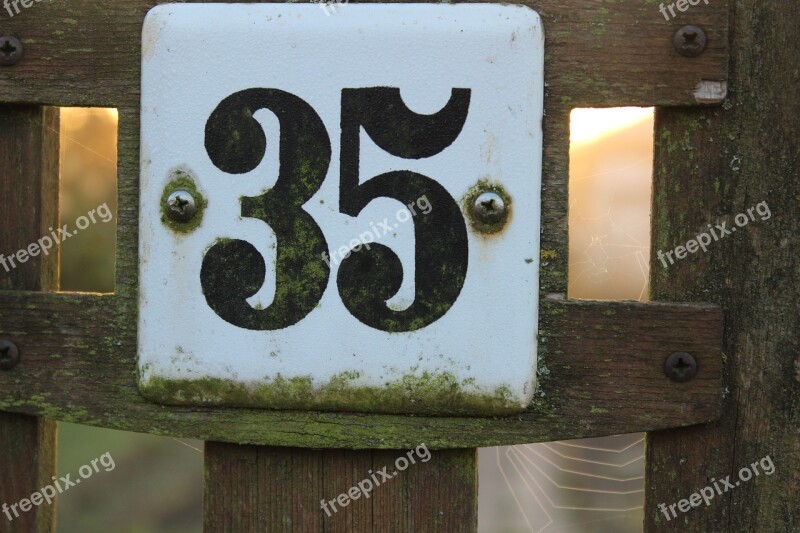 Number 35 Enamel Sign Enamel Screw