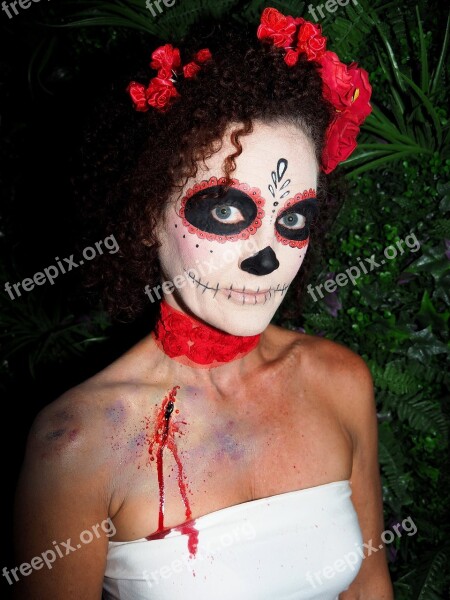 Day Of The Dead Halloween Costume Professional Makeup Free Photos