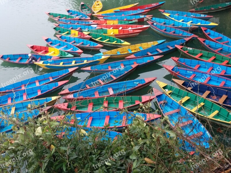 Nepal Pokhara Boat Asia Lake