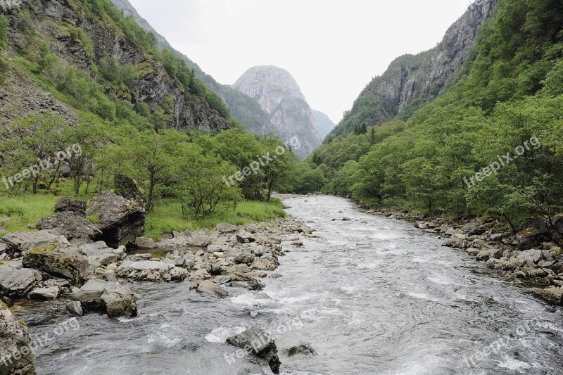 River Landscape Flow Norway Landscape Water