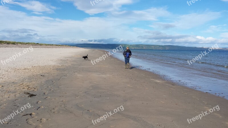 Beach Highlands Scotland Dogwalk Beach Landscape