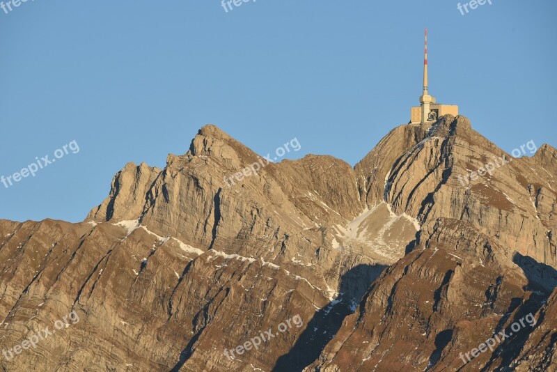 Säntis Mountains Switzerland Säntis Alpstein Mountain Peak