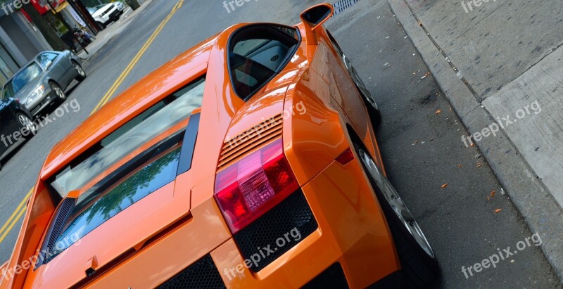 Lamborghini Rear View Street Race Car Transportation