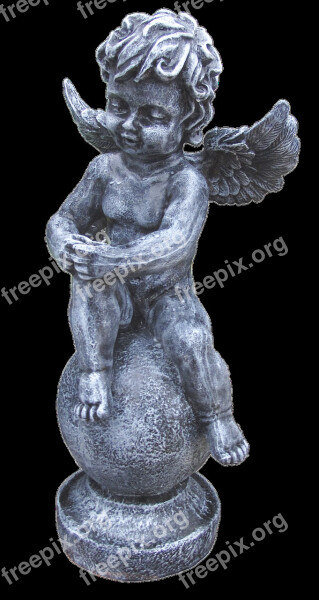 Angel Cherub Sitting Figure Sculpture