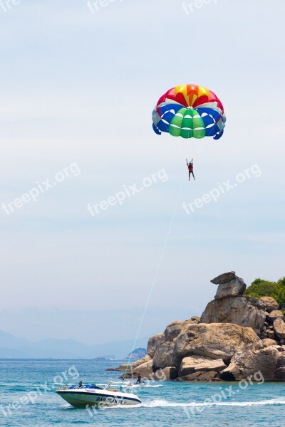 Parasailing Boat Water Summer Free Photos