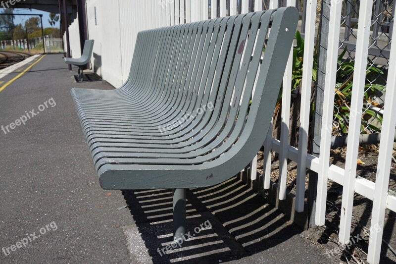 Public Seating Train Station Metal Transportation Comfort