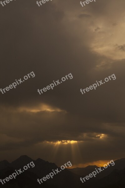 Mountain Light Sky Solar Landscape