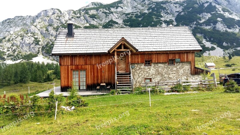 Alpine Hut Hut Mountains Alm Meadow