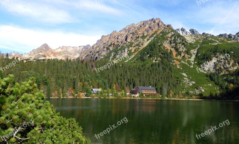 Vysoké Tatry Popradské Lake Forests Mountains Nature