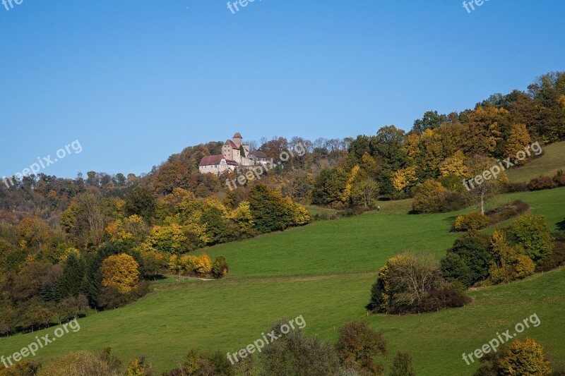 Castle Pet Mountain Künzelsau Stone Churches House Of Hohenstaufen Castle