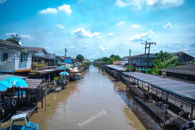 Floating Market District Eight Streamers Bangkok Pathum Wan Free Photos