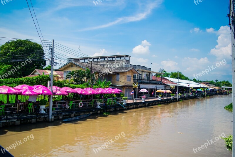 Floating Market District Eight Streamers Bangkok Pathum Wan Free Photos