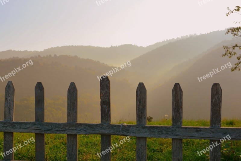 Fence Mountain Fog Prato Clouds