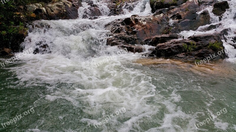 Waterfalls Whitewater Flowing Belize Rock's