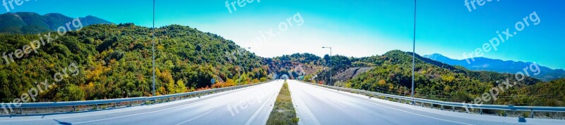 Via Egnatia Route Motorway Expressway Road Mountains