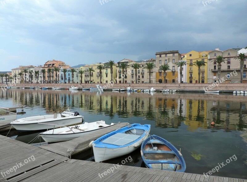 Sardinia Boats River Water Blue