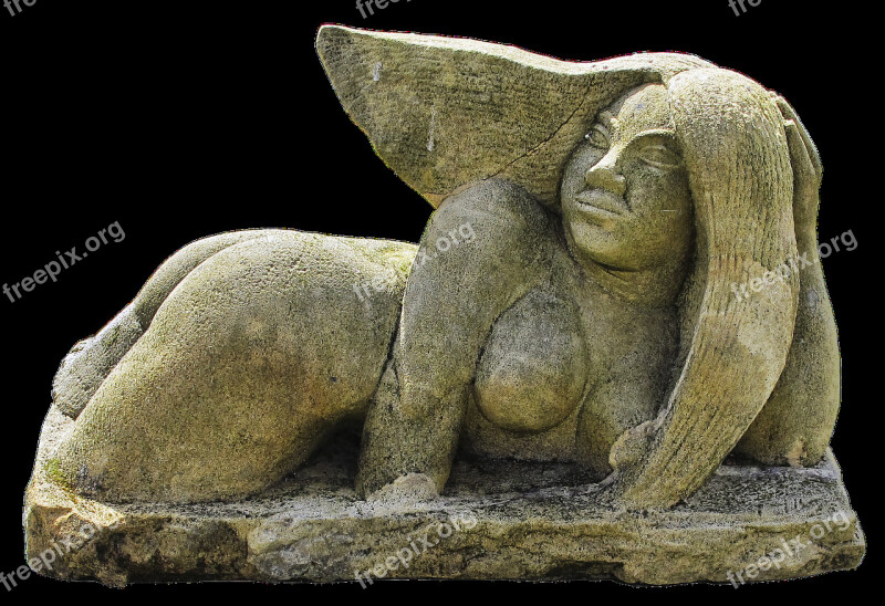 Sculpture Woman Naked Stone Figure Stone Art