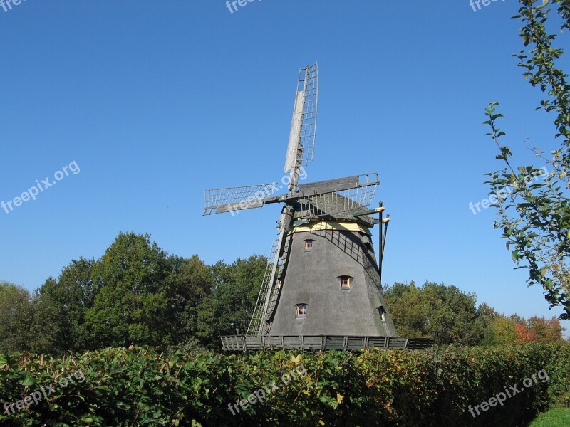 Windmill Hesse Park Hedge Germany Free Photos