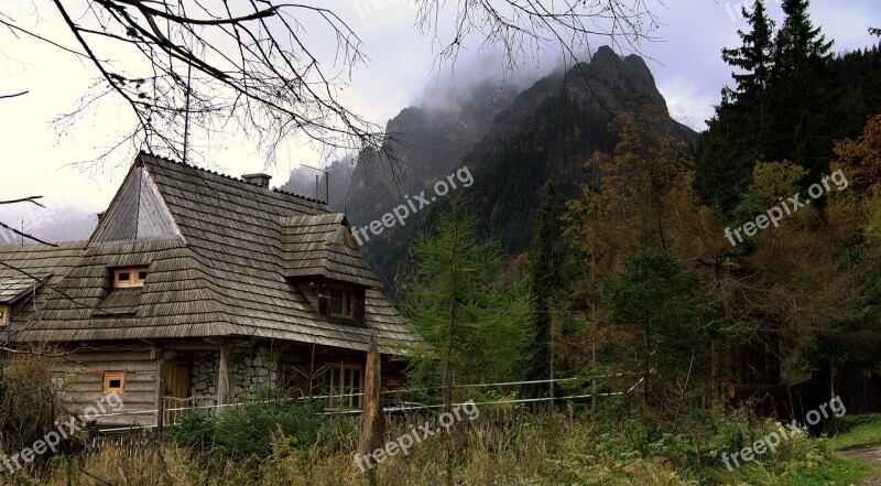 Mountains The Wooden Building Wooden Cottage Old House Tatry