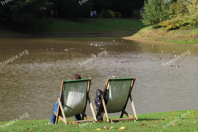 Lake View Deckchairs Winter Sun Free Photos