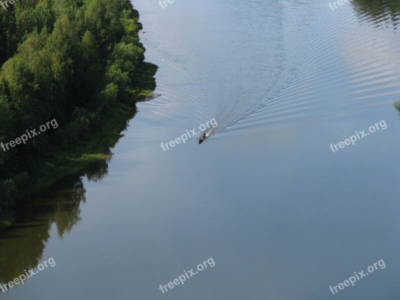 The Vishera River Smooth Surface Height Calm Tourism