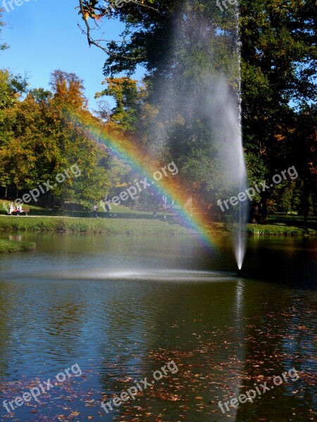 Rainbow Water Droplets Sun Color Colorful