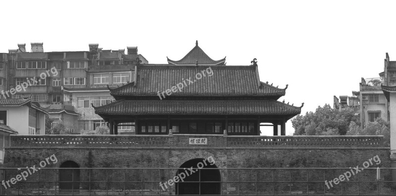 Ancient Architecture Anqing A Watchtower The City Walls Free Photos