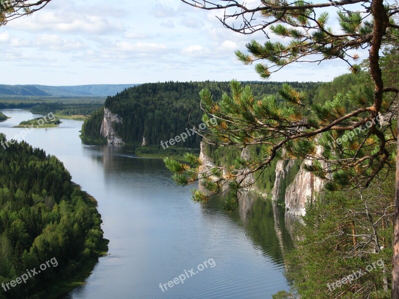 The Vishera River Height Rocks Forest Travel