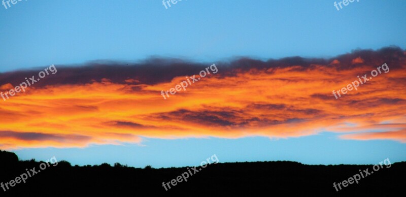 Sunset Sky Nature Red Clouds Clouds