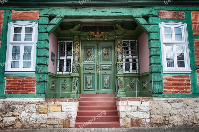 Door Front Door Painting Decorated Sand Stone