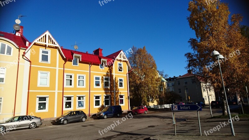 Yellow House Sweden House City Sunny Day