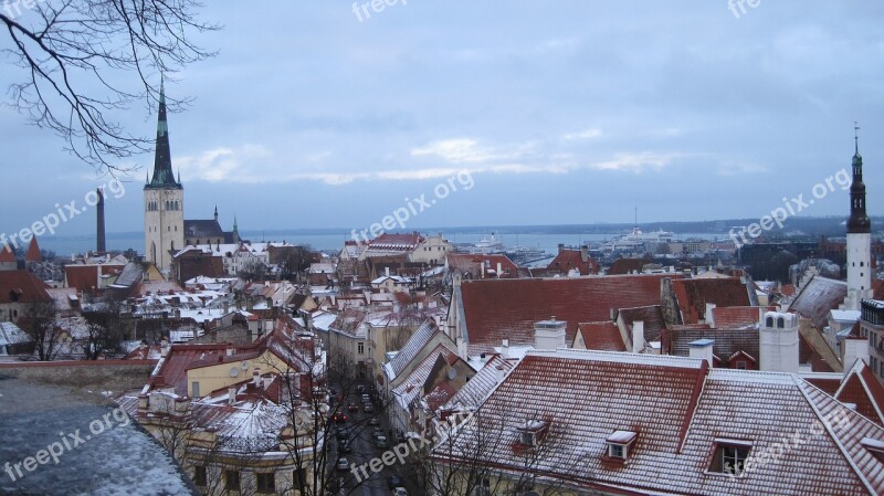 City Roof Winter At Home Sky