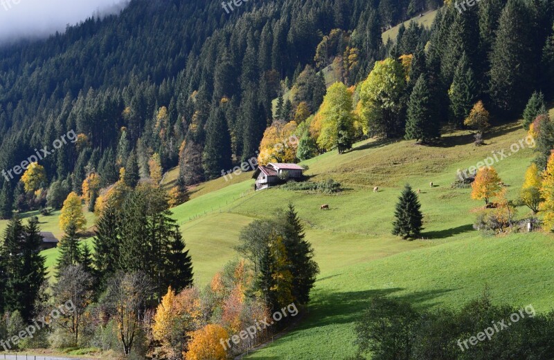 Swiss Alps Lauenen Bernese Alps Autumn Mountain Landscape