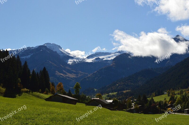 Swiss Alps Lauenen Bernese Alps Mountain Landscape Free Photos