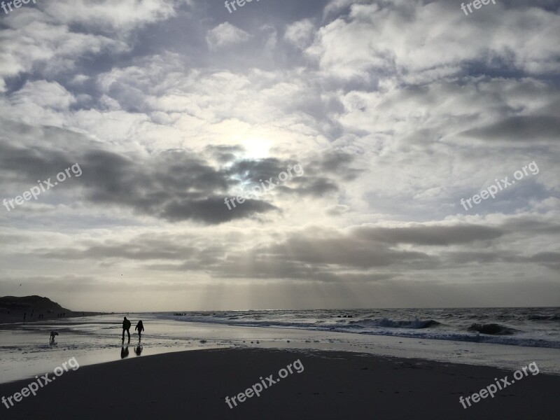 Sylt Backlighting Winter Sun Nature