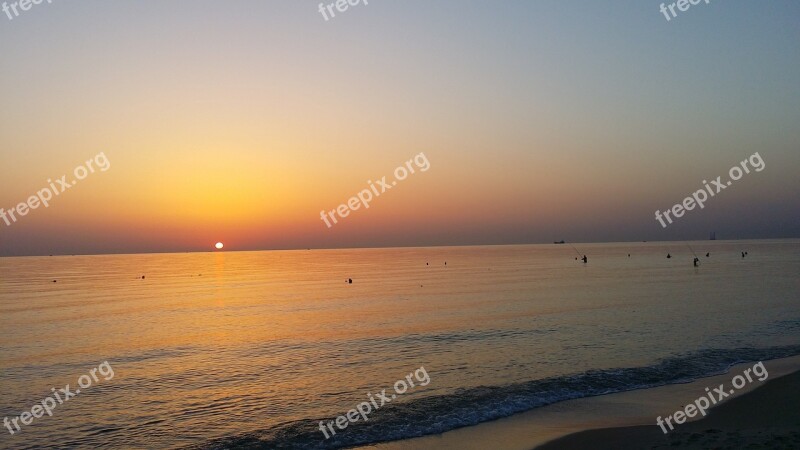 Tunisia Sunset Sea Landscape Coast