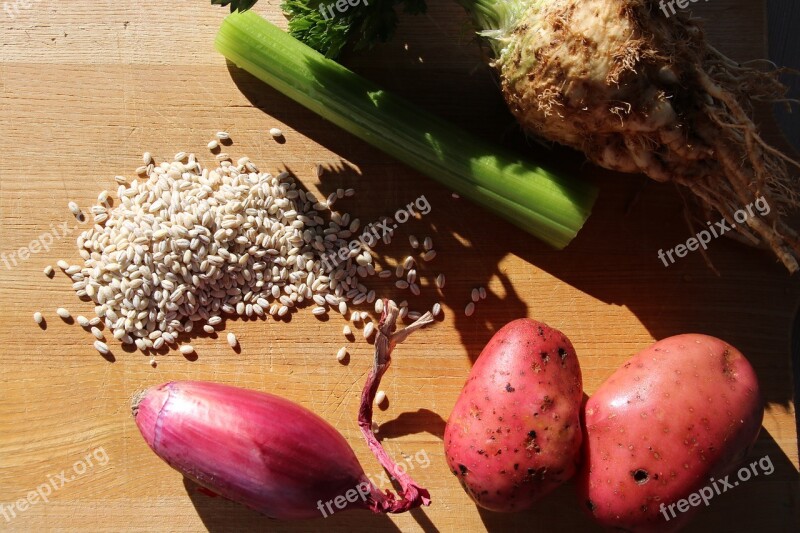 Gerst Soup Ingredients Barley Onions Potatoes