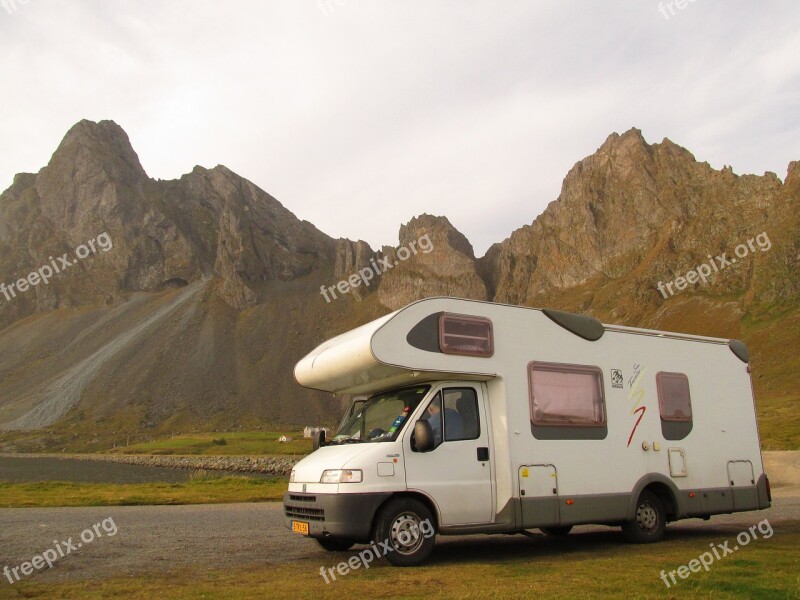 Mountain Iceland Motorhome Travel Campervan