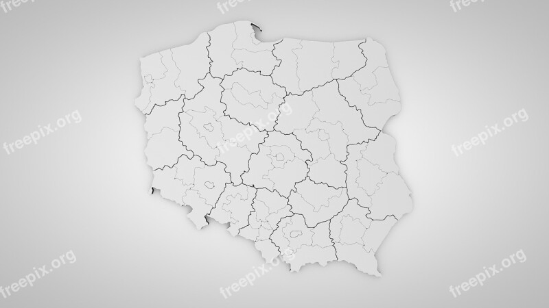 Poland 3d Model Province Districts World