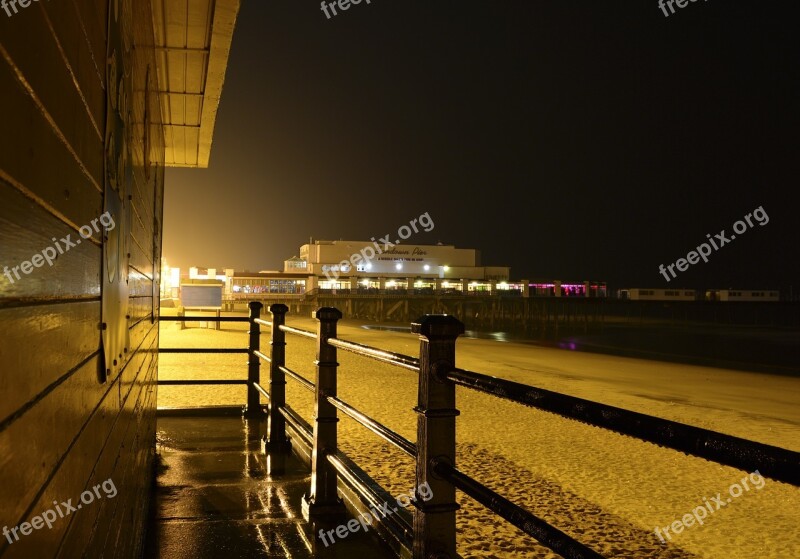 Pier Beach Night Amusement Entertainment