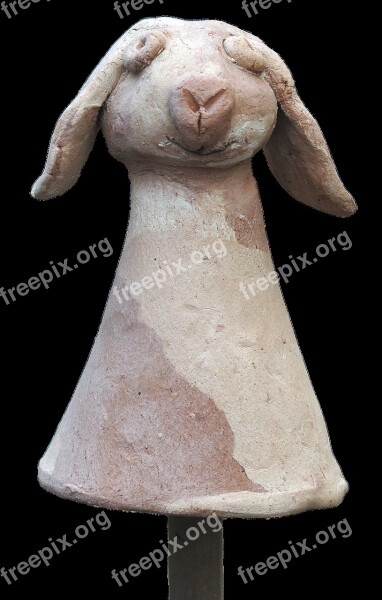 Clay Figure Dog Weel Ceramic Sculpture