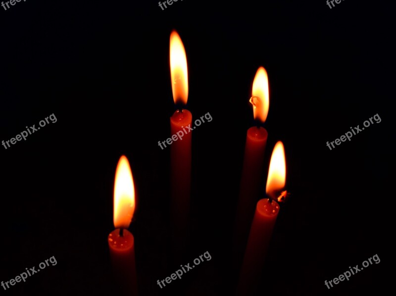 Candles Light Flame Dark Candlelight