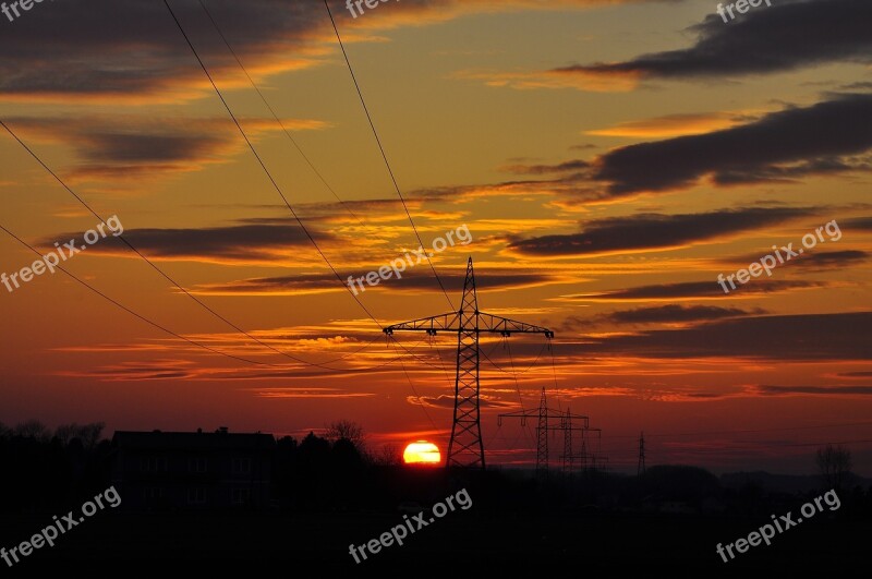 Sunset Evening Mood Clouds Free Photos