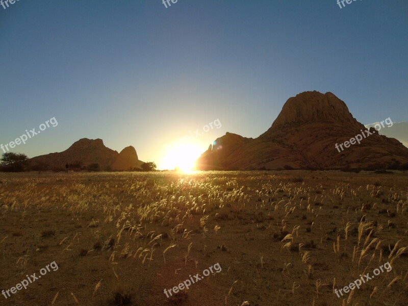 Mountains Mountain Hill Sunset Africa